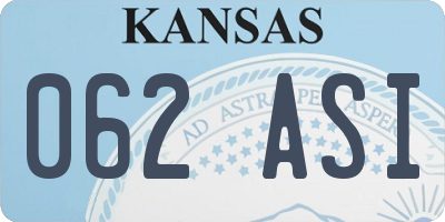 KS license plate 062ASI