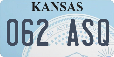 KS license plate 062ASQ