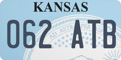 KS license plate 062ATB