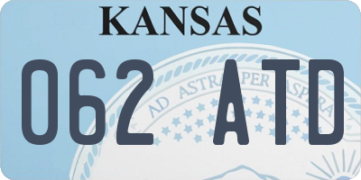 KS license plate 062ATD