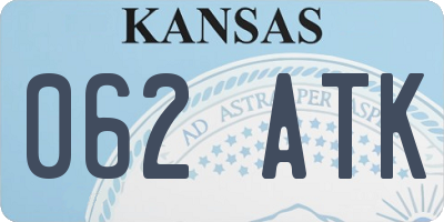 KS license plate 062ATK