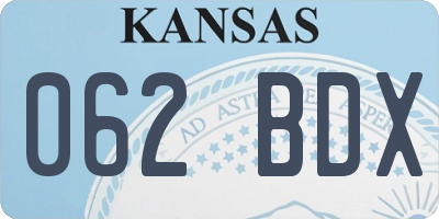 KS license plate 062BDX