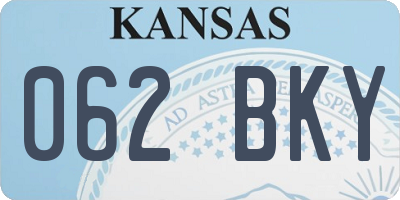 KS license plate 062BKY