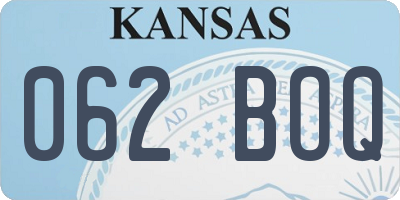KS license plate 062BOQ