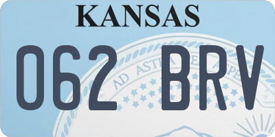 KS license plate 062BRV