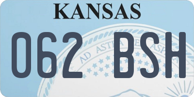 KS license plate 062BSH
