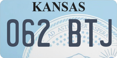 KS license plate 062BTJ