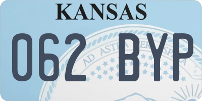 KS license plate 062BYP