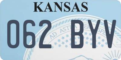KS license plate 062BYV