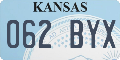 KS license plate 062BYX