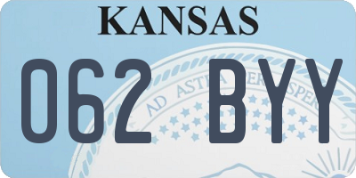 KS license plate 062BYY