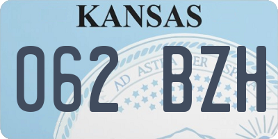 KS license plate 062BZH