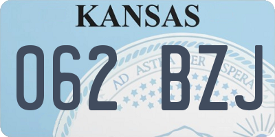 KS license plate 062BZJ