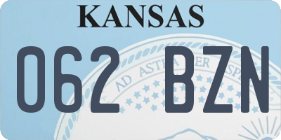 KS license plate 062BZN