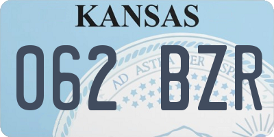 KS license plate 062BZR