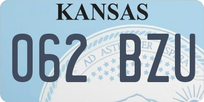 KS license plate 062BZU