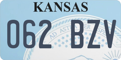KS license plate 062BZV