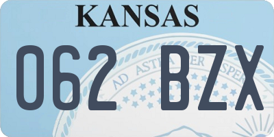 KS license plate 062BZX