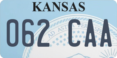 KS license plate 062CAA