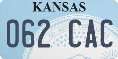 KS license plate 062CAC
