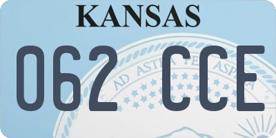 KS license plate 062CCE