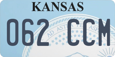KS license plate 062CCM