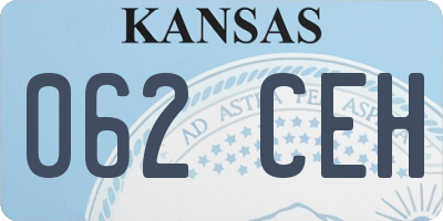 KS license plate 062CEH