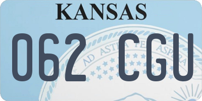 KS license plate 062CGU