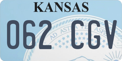 KS license plate 062CGV