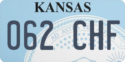 KS license plate 062CHF