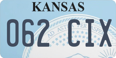 KS license plate 062CIX