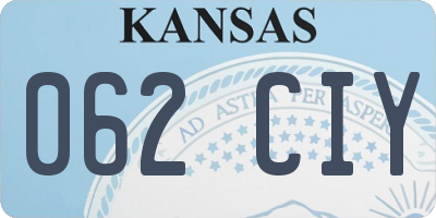 KS license plate 062CIY