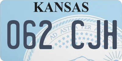 KS license plate 062CJH