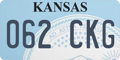 KS license plate 062CKG