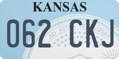KS license plate 062CKJ
