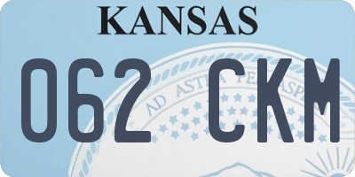 KS license plate 062CKM