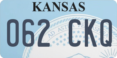 KS license plate 062CKQ
