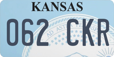 KS license plate 062CKR