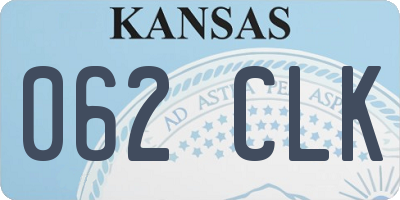 KS license plate 062CLK