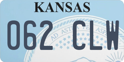 KS license plate 062CLW