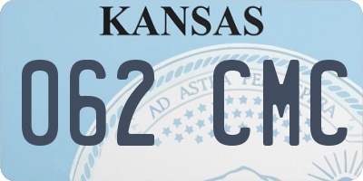 KS license plate 062CMC