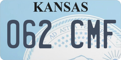 KS license plate 062CMF