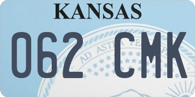 KS license plate 062CMK