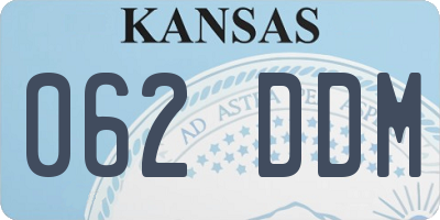 KS license plate 062DDM