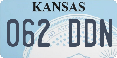 KS license plate 062DDN