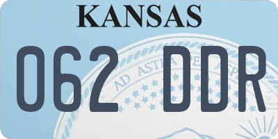 KS license plate 062DDR