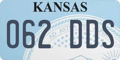 KS license plate 062DDS