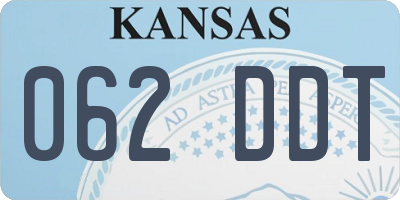 KS license plate 062DDT