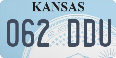 KS license plate 062DDU