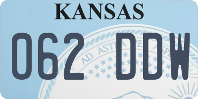 KS license plate 062DDW